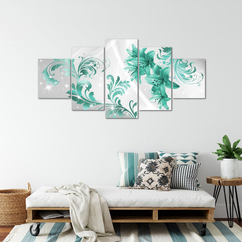 Wandbilder Wohnzimmer XXL Blumen Lilien Moderne Bild Abstrakt
